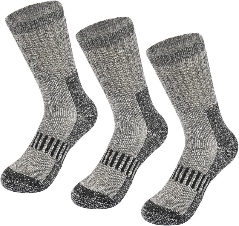 hakugoo 3 Pairs Kids Merino Wool Hiking Socks, Winter Warm Thick Cozy Thermal Ski Socks for Boys Girls Toddler - Image 1